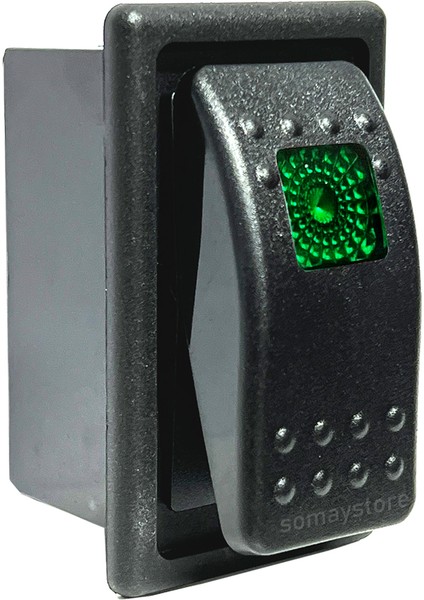 Tekne Anahtar Switch Yeşil Led On-Off Çerçeveli 52X27MM 12-24V