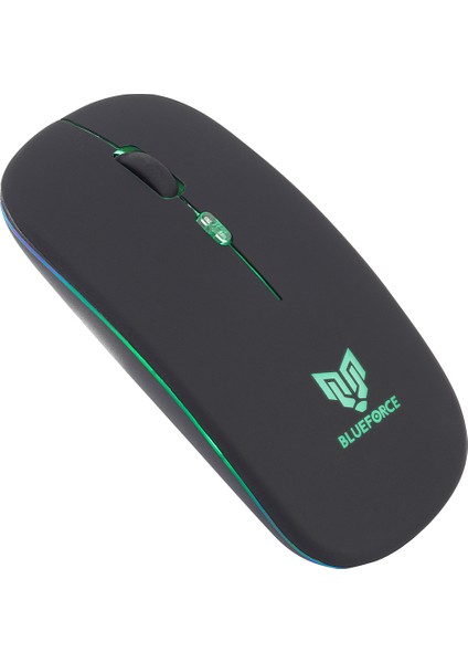 2,4ghz Bluetooth Wireless Kablosuz Sessiz Mouse Siyah Işıklı