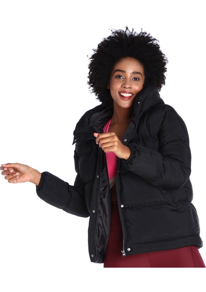 Favola Puffer Over Kadın Siyah Günlük Stil Mont 22KKTL21B02-SYH