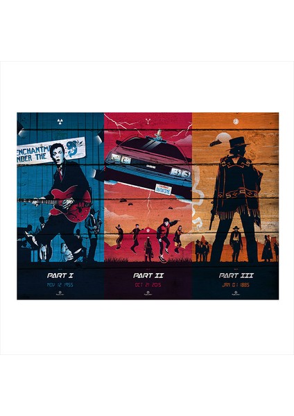 Ahşap Tablo Geleceğe Dönüş 50Cm x 70Cm
