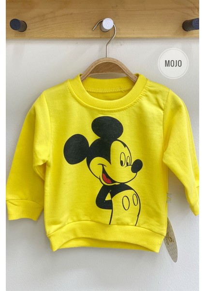 Mojo Unisex Mickey Baskılı Mevsimlik Eşofman Takım 656 Sarı