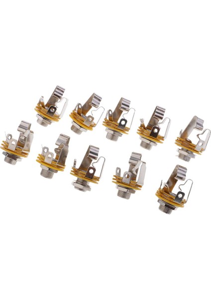 10PCS 1/4''6.35MM Stereo Soket Dişi Konektör Paneli Montaj Adaptörü (Yurt Dışından) fiyatları