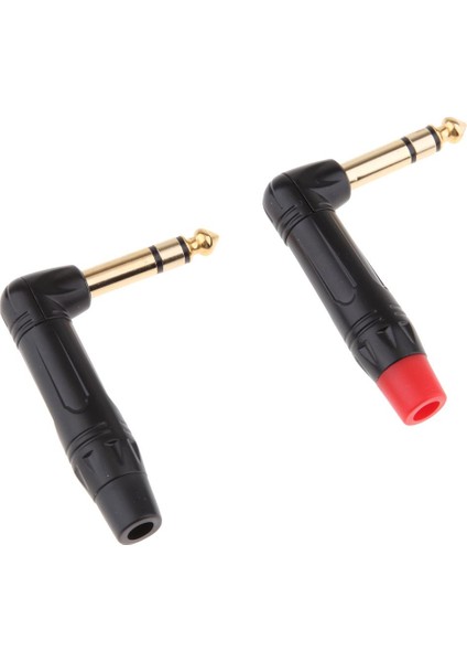 2 Adet 90 Derece 6.5mm Jack Fiş Dıy Stereo Kulaklık Kulaklığı Için 3 Pole (Yurt Dışından)