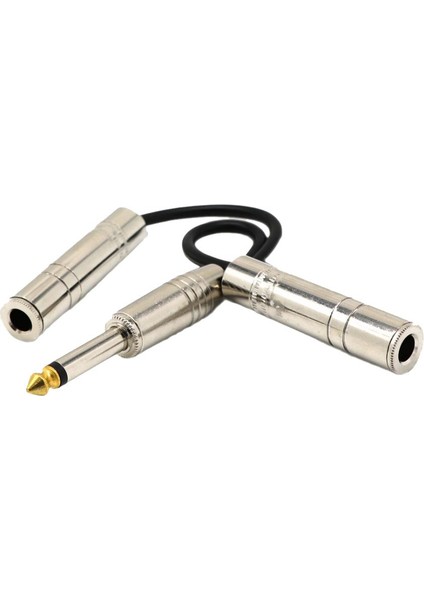 6.35MM Mono Fiş Erkek - Çift 1/4 "6.35MM Jack Dişi Ayırtıcı Kablosu (Yurt Dışından)