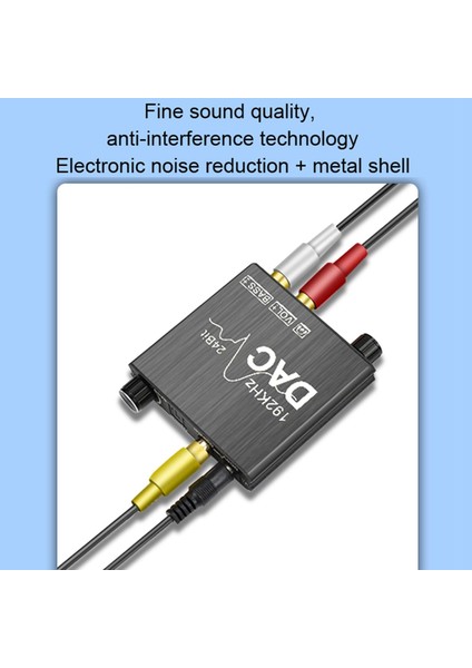 192K Dijitalden Analog Ses Dönüştürücüsü Dac Optik Koaksiyel 3.5mm Ses Adaptörü (Yurt Dışından)