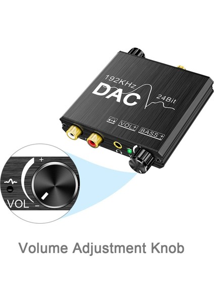 192K Dijitalden Analog Ses Dönüştürücüsü Dac Optik Koaksiyel 3.5mm Ses Adaptörü (Yurt Dışından)