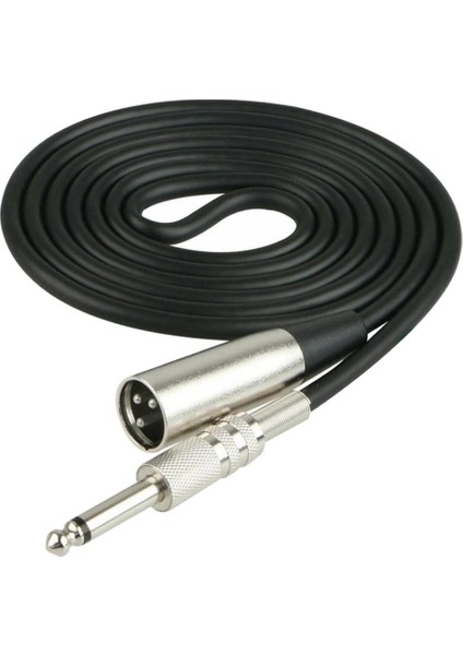 Stereo Mikrofon Kablo Tel Xlr 3 Pimli Fiş 1/4 '' Erkek Mono Jack Kablosu 1m (Yurt Dışından)