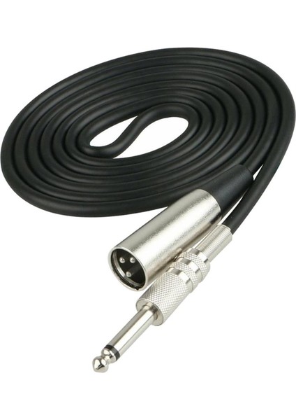Stereo Mikrofon Kablo Tel Xlr 3 Pimli Fiş 1/4 '' Erkek Mono Jack Kablosu 1m (Yurt Dışından)