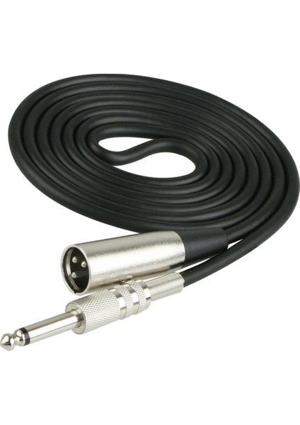 Stereo Mikrofon Kablo Tel Xlr 3 Pimli Fiş 1/4 '' Erkek Mono Jack Kablosu 1m (Yurt Dışından)