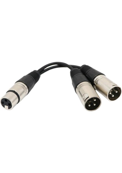 3 Pimli Çift 2 Xlr-Xlr Y Ayırıcı Adaptör Kablo Kablosu 30CM (Yurt Dışından)