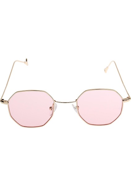 Erkek Kadın Ünlü Ayna Lens Metal Çerçeve Vintage Güneş Gözlüğü Pembe (Yurt Dışından)