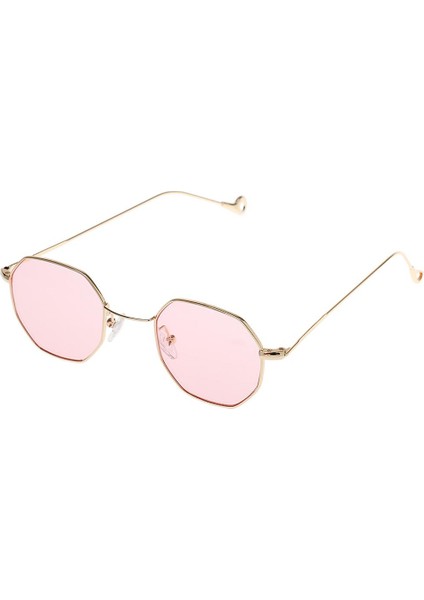 Erkek Kadın Ünlü Ayna Lens Metal Çerçeve Vintage Güneş Gözlüğü Pembe (Yurt Dışından)