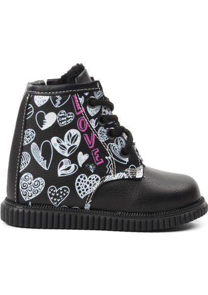 Arz 2301005-B Siyah Desenli Içi Kürklü Çocuk Bot