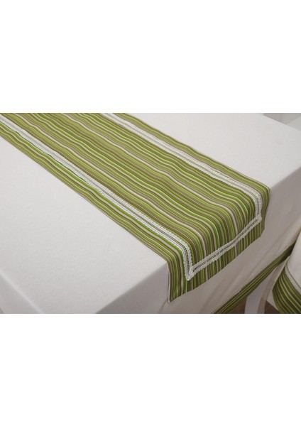 Julyet Pamuk Krem Yeşil Masa Örtüsü ve Runner 170X230 cm 2 Prç. - 1316 fiyatları