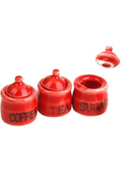 3x Canister Seti 3 Pcs Mutfak Depolama Seramik Kavanozları 1/12 Bolhouse Mutfak 3 Pc (Yurt Dışından)