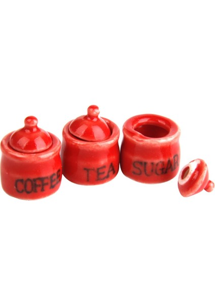3x Canister Seti 3 Pcs Mutfak Depolama Seramik Kavanozları 1/12 Bolhouse Mutfak 3 Pc (Yurt Dışından)