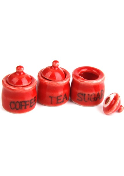 3x Canister Seti 3 Pcs Mutfak Depolama Seramik Kavanozları 1/12 Bolhouse Mutfak 3 Pc (Yurt Dışından)