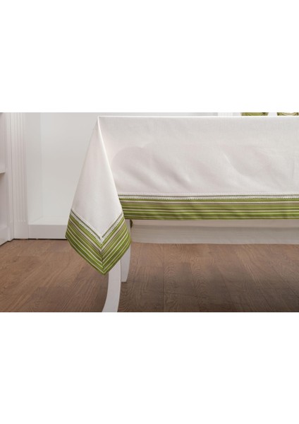 Julyet Pamuk Krem Yeşil Masa Örtüsü ve Runner 170X230 cm 2 Prç. - 1316 fırsatları