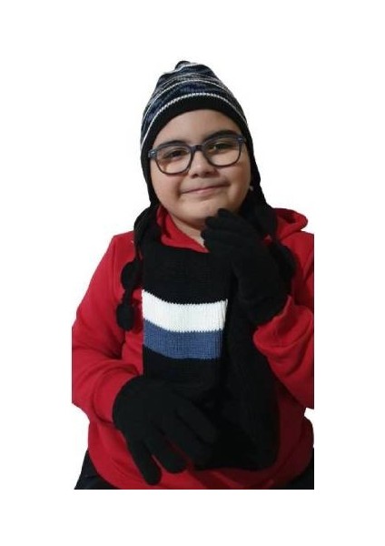 Çocuk Garson Boy 3 Lü Atkı Bere Eldiven Takımı