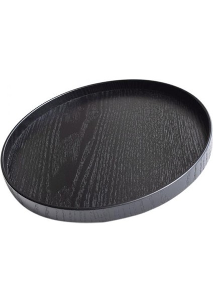 Doğal Ahşap Yuvarlak Servis Çay Tepsisi 30 cm. (Yurt Dışından)