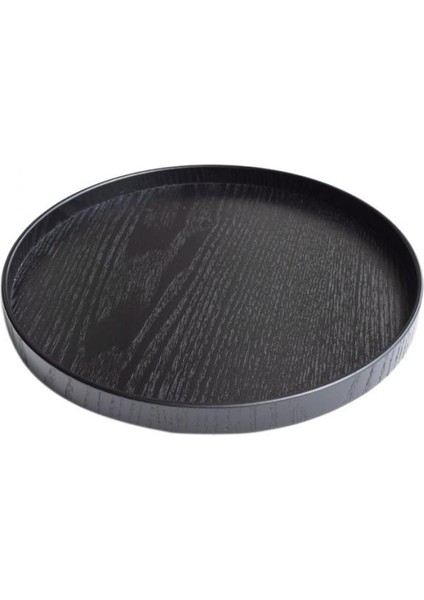 Doğal Ahşap Yuvarlak Servis Çay Tepsisi 30 cm. (Yurt Dışından)
