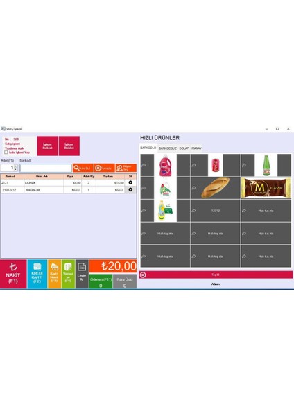 Barkodlu Satış Sistemi ve Barkod Okuyucu Bakkal Market Toptan Parekende