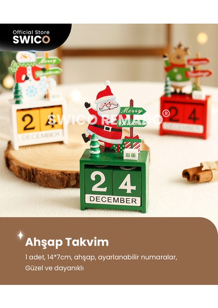 Ahşap Takvim Noel Dekorasyonu (Yurt Dışından)