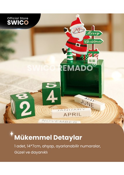 Ahşap Takvim Noel Dekorasyonu (Yurt Dışından)