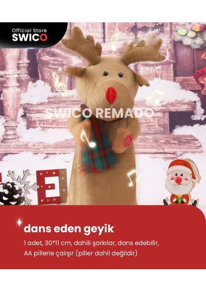 Dans Müzikal Noel Ren Geyiği Peluş Oyuncaklar (Yurt Dışından)