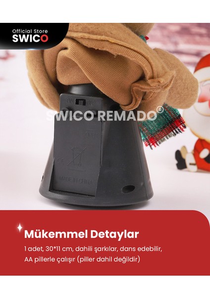 Dans Müzikal Noel Ren Geyiği Peluş Oyuncaklar (Yurt Dışından)
