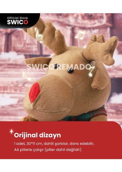 Dans Müzikal Noel Ren Geyiği Peluş Oyuncaklar (Yurt Dışından)