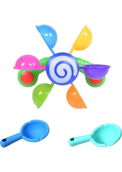 Emme Bardak Bebek Duş Yeldirme Toyu Banyo Sucker Bathtime Bebekler Için Eğlence Yel Değirmeni ve Kaşıklar (Yurt Dışından)