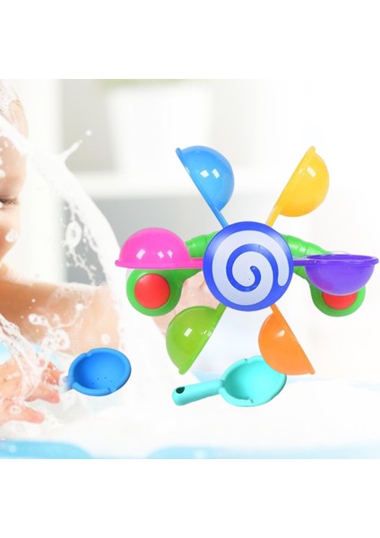 Emme Bardak Bebek Duş Yeldirme Toyu Banyo Sucker Bathtime Bebekler Için Eğlence Yel Değirmeni ve Kaşıklar (Yurt Dışından) modelleri