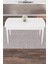 Concept Nex Serisi Beyaz 80 x 132 cm Mdf Mutfak Masasıtakımı Metal Iskelet6 Sandalye Gümüş Halka 3