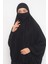 Altobeh Kollu Sufle Çarşaf Üstü Peçeli Pratik Tesettür Hijab - Nikaplı Namaz Örtüsü - Siyah