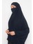Kollu Sufle Çarşaf Üstü Peçeli Pratik Tesettür Hijab - Nikaplı Namaz Örtüsü - Lacivert 3