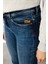 Normal Bel Ispanyol Paça Skinny Fit Koyu Indigo Kadın Denim Pantolon DT10043 Koyu Indigo 2