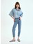 Yüksek Bel Dar Paça Slim Fit Açık Indigo Kadın Denim Pantolon DT10025 Açık Indigo 1