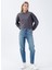 Yüksek Bel Dar Paça Mom Fit Indigo Kadın Denim Pantolon DTK363 Orta Indigo 1