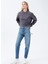 Kapüşon Yaka Düz Açik Gri Kadin Sweatshirt DT10113-3 Açik Gri 2