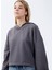 Kapüşon Yaka Düz Açik Gri Kadin Sweatshirt DT10113-3 Açik Gri 3