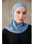 Monogram Desenli Bone Sport Pro Hijab - Mavi 1