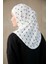 Monogram Desenli Bone Sport Pro Hijab - Beyaz Siyah 3