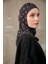 Monogram Desenli Bone Sport Pro Hijab - Siyah Beyaz 1