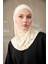 Monogram Desenli Bone Sport Pro Hijab - Krem 3