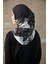 Geometrik Desenli Bone Sport Pro Hijab - Siyah Beyaz 3