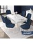 Concept Nex Serisi, Beyaz 80X132 Mdf Mutfak Masasıtakımı Metal Iskelet,6 Sandalye Gümüş Halka 1