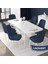 Concept Nex Serisi, Beyaz 80X132 Mdf Mutfak Masasıtakımı Metal Iskelet,6 Sandalye Gümüş Halka 2