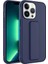 Apple iPhone 13 Pro Max Kılıf Qstand Darbe Emici Silikon Kapak Lacivert 1