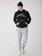 Slogan Baskılı Kapüşonlu Siyah Sweatshirt 2